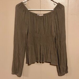 SO Goods For Life Green Long Sleeve Babydoll Top